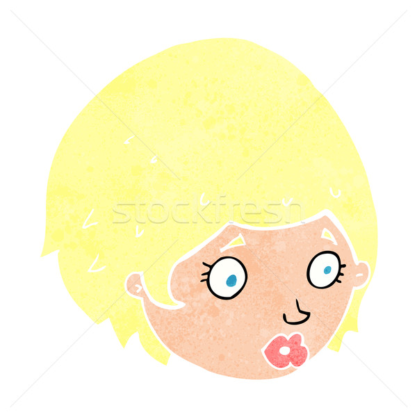 cartoon girl with concerned expression Stock photo © lineartestpilot
