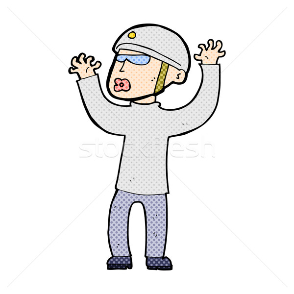 comic cartoon security man panicking Stock photo © lineartestpilot