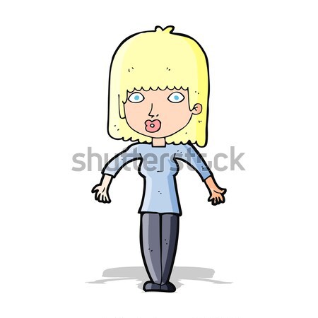 comic cartoon woman shrugging shoulders Stock photo © lineartestpilot