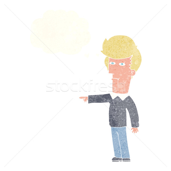 cartoon man blaming with thought bubble Stock photo © lineartestpilot