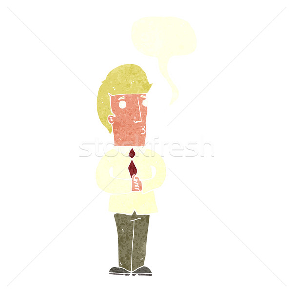 Desen animat nervos om bule de vorbire mână proiect Imagine de stoc © lineartestpilot