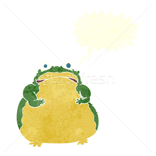 cartoon fat toad with speech bubble Stock photo © lineartestpilot
