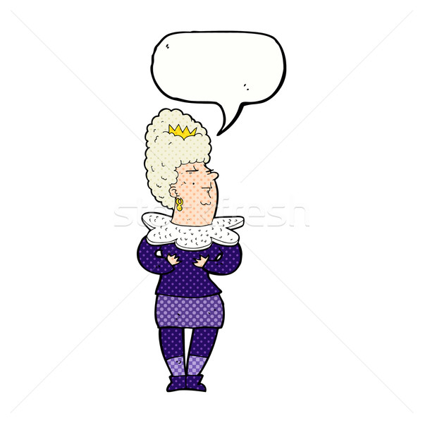 Cartoon aristocratisch vrouw tekstballon hand ontwerp Stockfoto © lineartestpilot