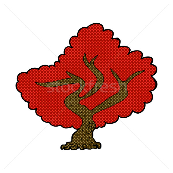 comic cartoon red tree Stock photo © lineartestpilot