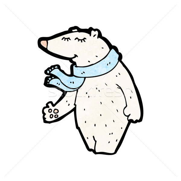 Karikatur Eisbär sprechen Retro Zeichnung cute Stock foto © lineartestpilot