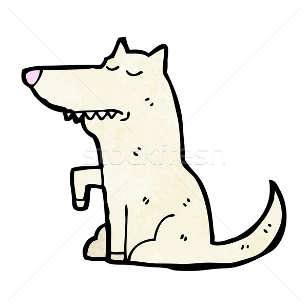 Kút képzett kutya rajz retro rajz Stock fotó © lineartestpilot