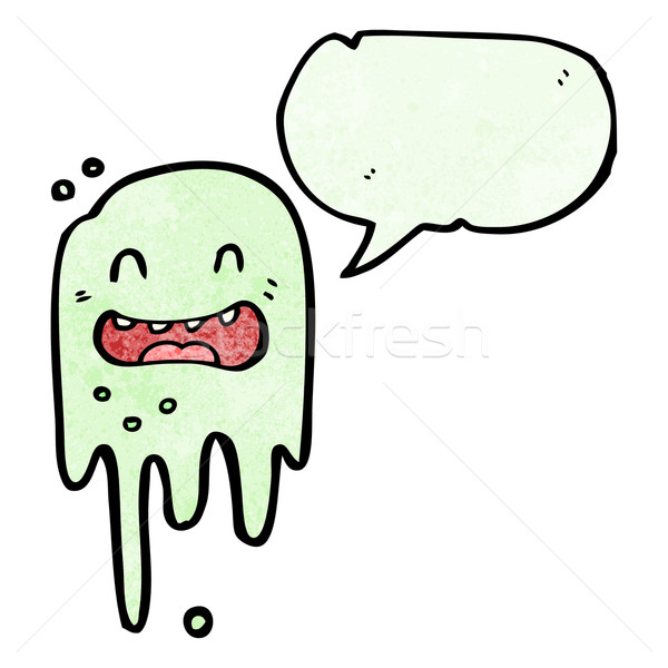 cartoon spooky ghost with speech bubble Stock photo © lineartestpilot