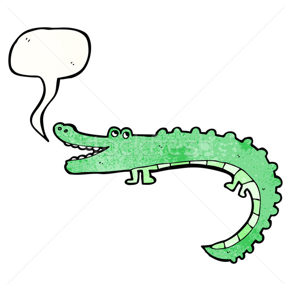 Cartoon krokodyla retro rysunek cute ilustracja Zdjęcia stock © lineartestpilot