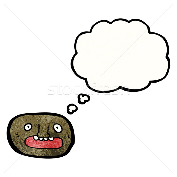 cartoon shocked face symbol with thought bubble Stock photo © lineartestpilot