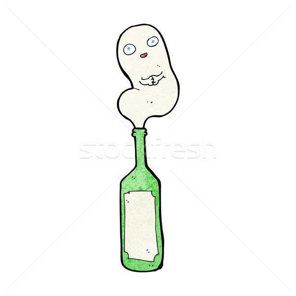 Desenho animado fantasma garrafa projeto arte retro Foto stock © lineartestpilot