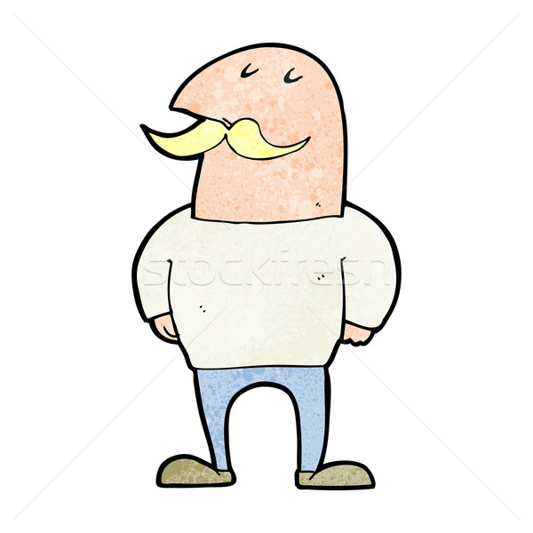 Desenho animado careca homem bigode mão projeto Foto stock © lineartestpilot