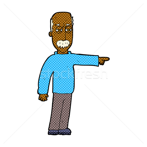 comic cartoon old man gesturing Get Out! Stock photo © lineartestpilot