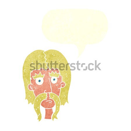 cartoon man with long mustache with thought bubble Stock photo © lineartestpilot