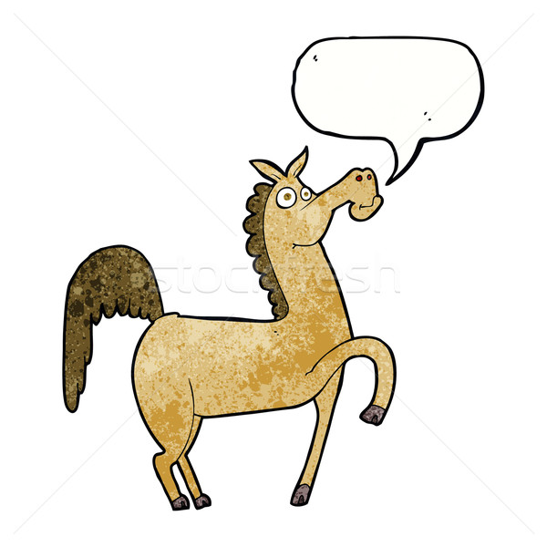 funny cartoon horse with speech bubble Stock photo © lineartestpilot