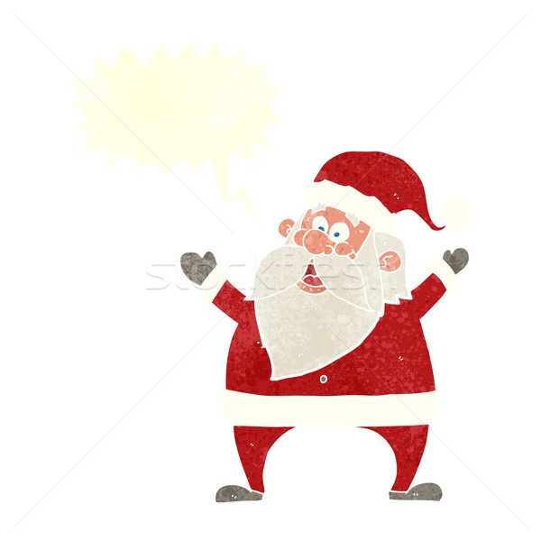 jolly santa cartoon with speech bubble Stock photo © lineartestpilot