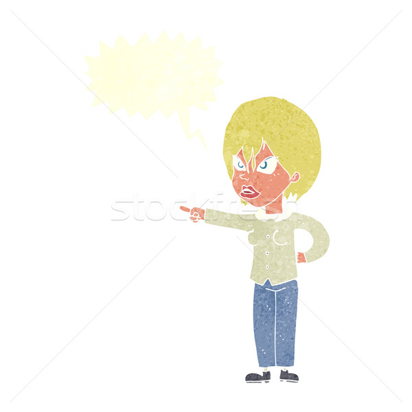 cartoon woman accusing with speech bubble Stock photo © lineartestpilot