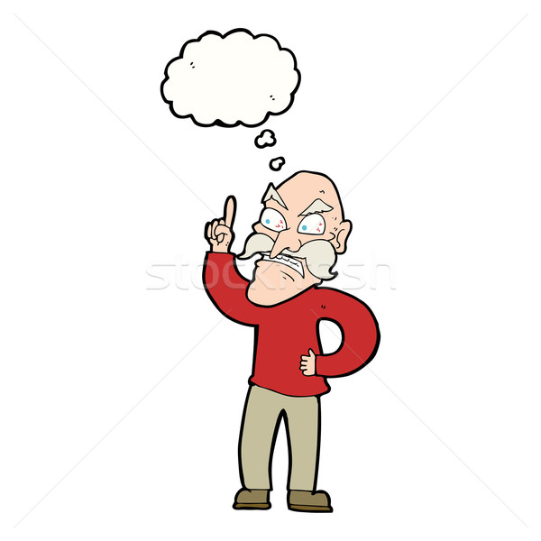 cartoon old man laying down rules with thought bubble Stock photo © lineartestpilot