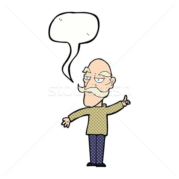 cartoon old man telling story with speech bubble Stock photo © lineartestpilot