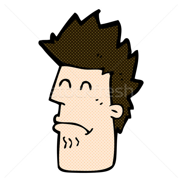 Cômico desenho animado homem sentimento doente retro Foto stock © lineartestpilot