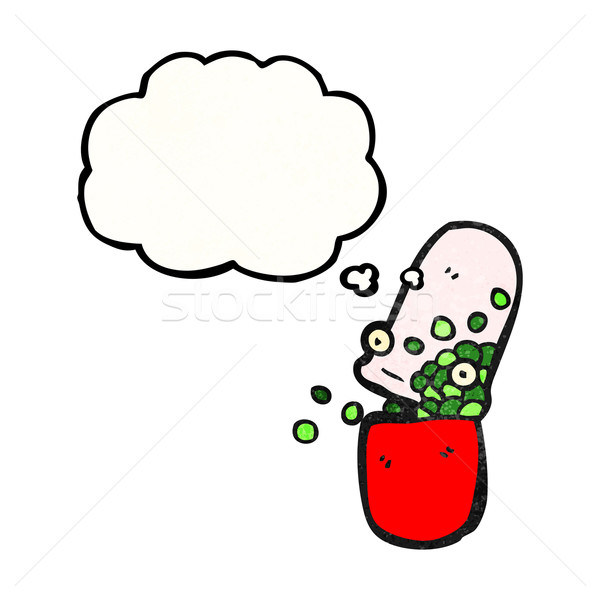 Karikatur medizinischen Pille Version Textur Hand Stock foto © lineartestpilot