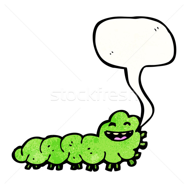 Desen animat omidă vorbesc retro desen insectă Imagine de stoc © lineartestpilot