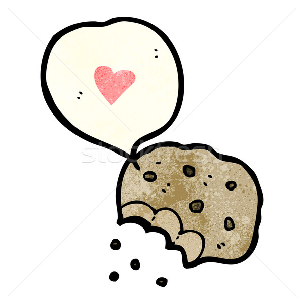 Dragoste cookie-uri desen animat artă retro desen Imagine de stoc © lineartestpilot