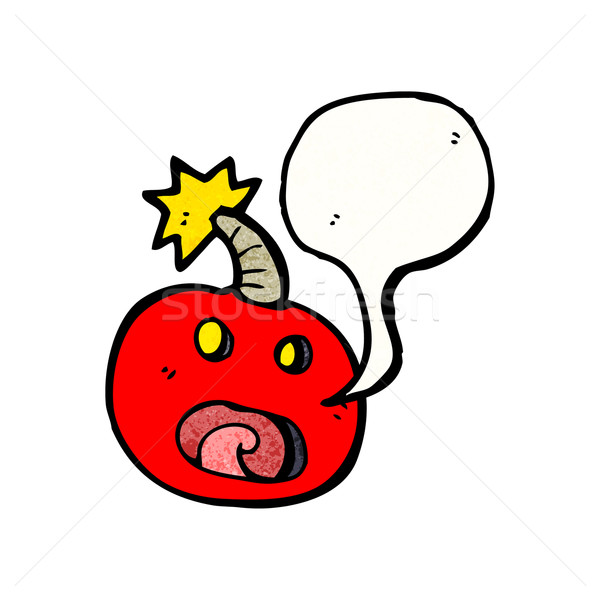Louco bomba balão de fala retro estresse desenho Foto stock © lineartestpilot