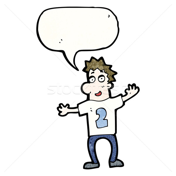 cartoon man in shirt with number 2 Stock photo © lineartestpilot