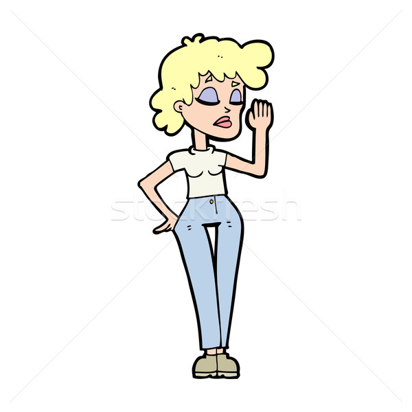 Stock photo: cartoon woman ignoring