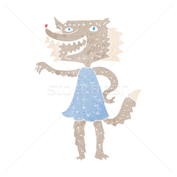 Desen animat lup fată femeie proiect artă Imagine de stoc © lineartestpilot