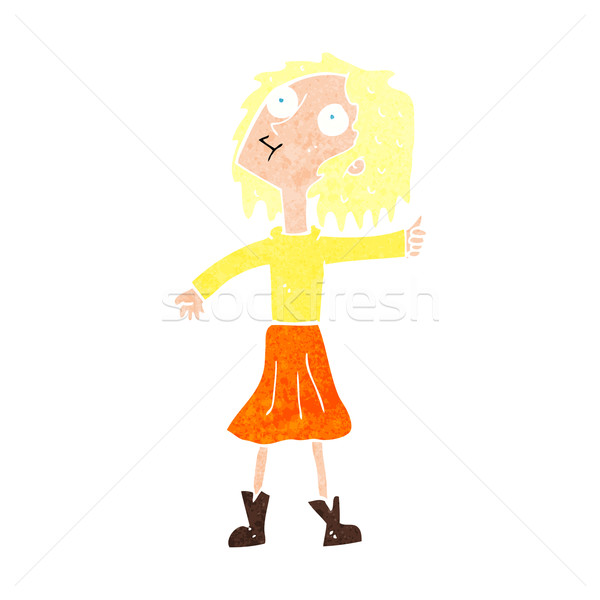 cartoon woman looking up to the sky Stock photo © lineartestpilot