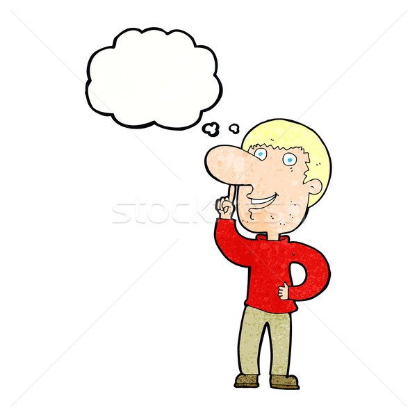 cartoon man with idea with thought bubble Stock photo © lineartestpilot