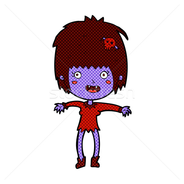 Fumetto cartoon vampiro ragazza retro Foto d'archivio © lineartestpilot