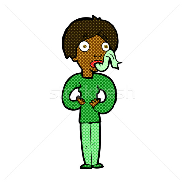 comic cartoon woman sticking out tongue Stock photo © lineartestpilot