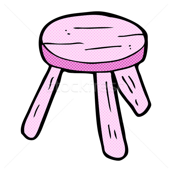 Cómico Cartoon rosa taburete retro Foto stock © lineartestpilot