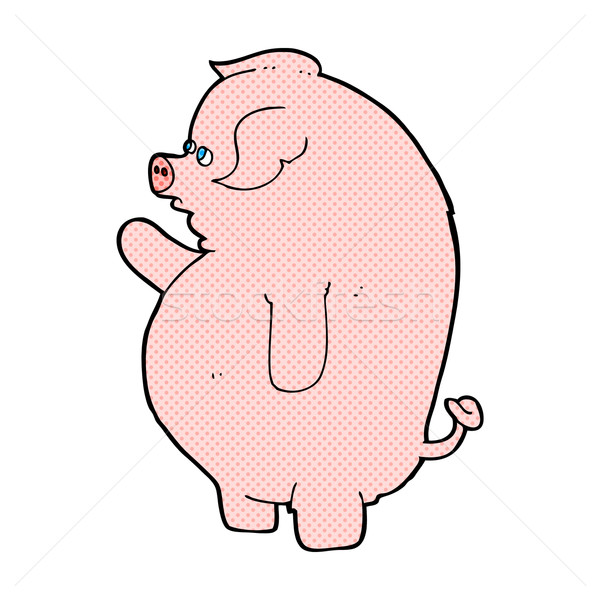 comic cartoon fat pig Stock photo © lineartestpilot