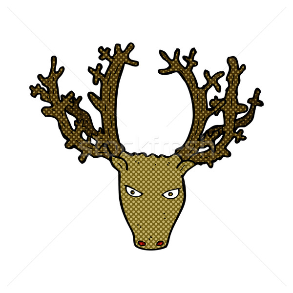 Stock photo: comic cartoon stag head