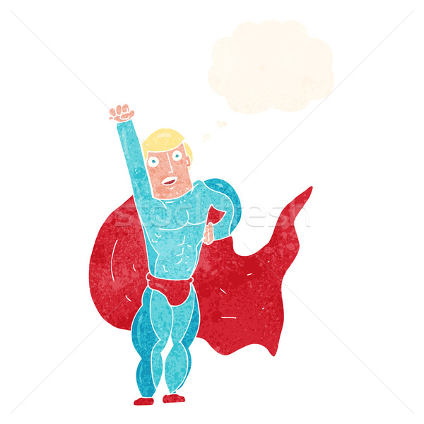 cartoon superhero with thought bubble Stock photo © lineartestpilot