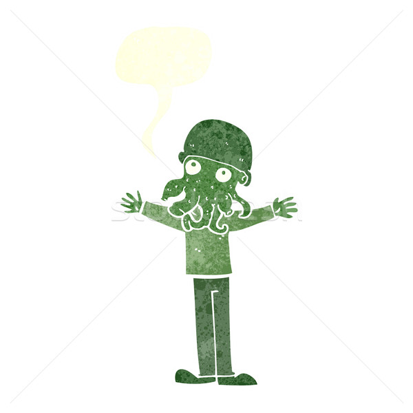 漫畫 外僑 烏賊 面對 男子 講話泡沫 商業照片 © lineartestpilot