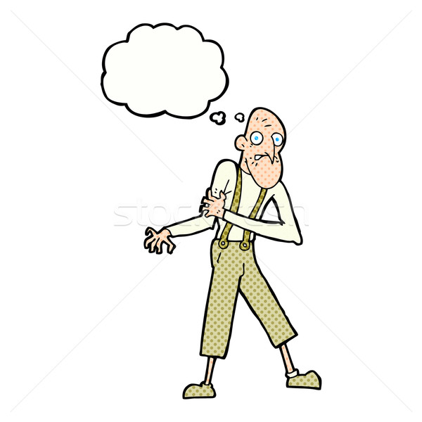 Cartoon старик сердечный приступ мысли пузырь стороны человека Сток-фото © lineartestpilot