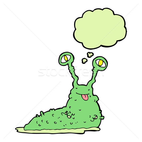 cartoon gross slug with thought bubble Stock photo © lineartestpilot