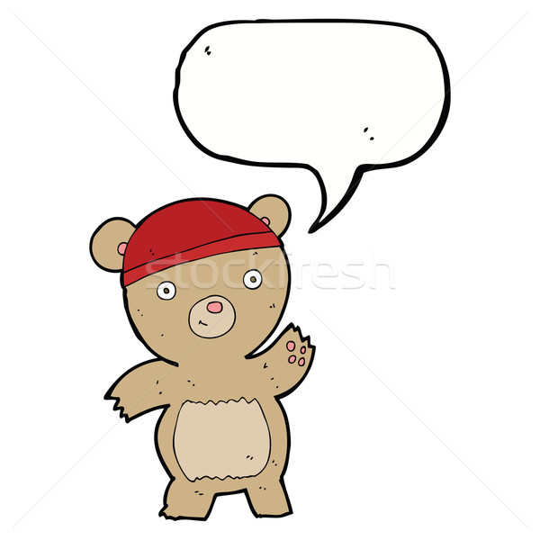 Desen animat ursuleţ bule de vorbire mână proiect artă Imagine de stoc © lineartestpilot
