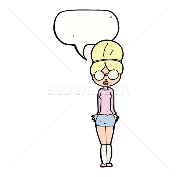 Cartoon библиотекарь женщину речи пузырь стороны дизайна Сток-фото © lineartestpilot