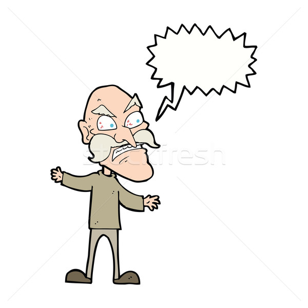 cartoon angry old man with speech bubble Stock photo © lineartestpilot