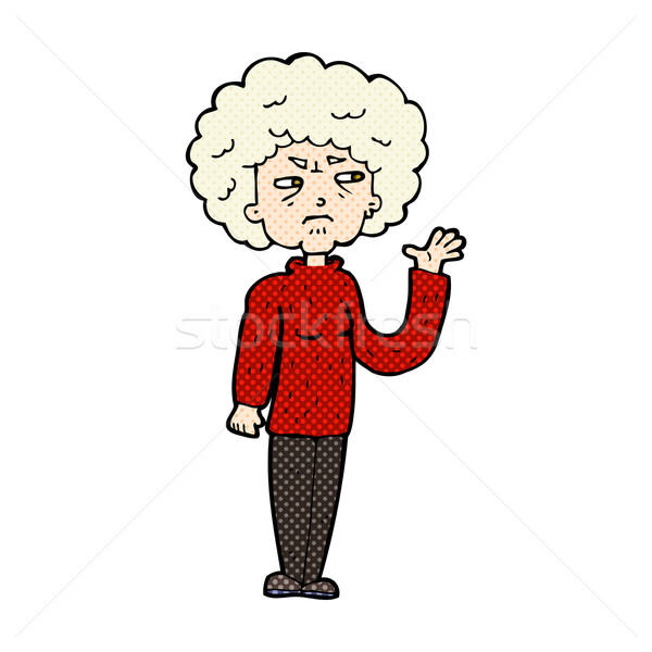 Dessinées cartoon agacé vieille femme rétro [[stock_photo]] © lineartestpilot