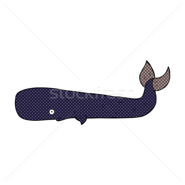 Fumetto cartoon balena retro stile Foto d'archivio © lineartestpilot