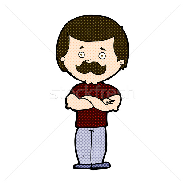 comic cartoon manly mustache man Stock photo © lineartestpilot
