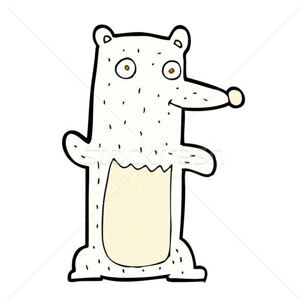 Komiks cartoon niedźwiedzia polarnego retro komiks stylu Zdjęcia stock © lineartestpilot
