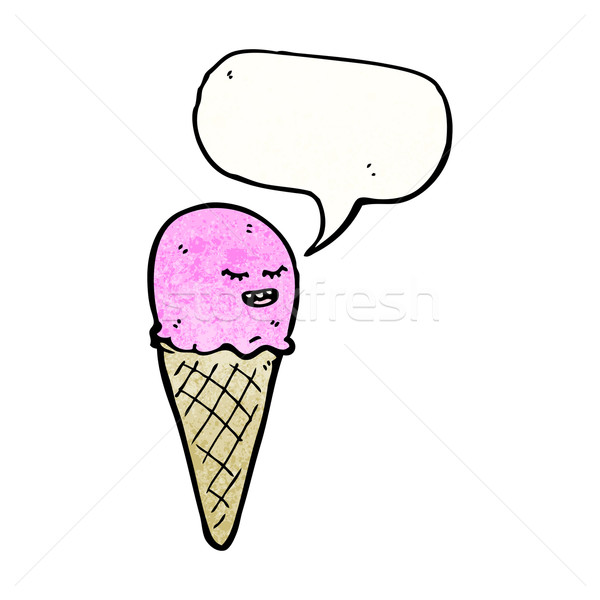 Cartoon cornet de crème glacée personnage glace rétro dessin [[stock_photo]] © lineartestpilot