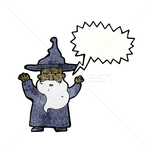 cartoon wizard casting spell Stock photo © lineartestpilot